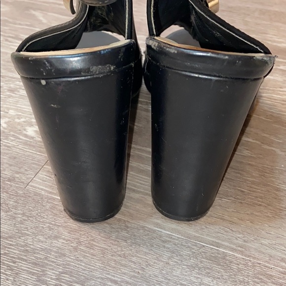 JustFab Jedalia Peep Toe Leather Sandal Heel - Picture 5 of 7